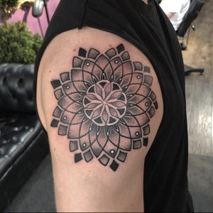 Mandala dotwork tattoo