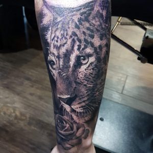 Cheetah Black Grey Tattoo by Andrei