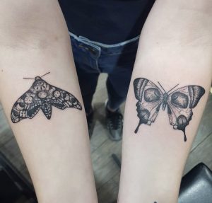 Moth Butterfly Black and Grey Tattoo by Dan H