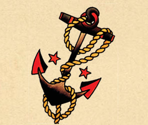 old school navy anchor tattoo