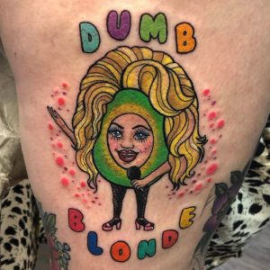 Dolly Parton Avocado tattoo