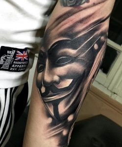 Vendetta Mask tattoo