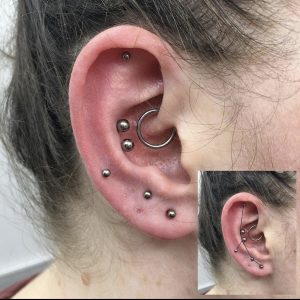 A Daith next to a Cancer constellation