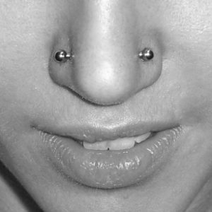 double nose piercing