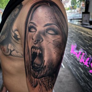 Vampire lady tattoo