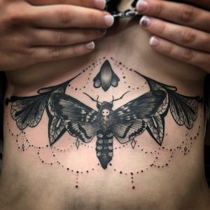 underboob tattoos insects animals 15 moth