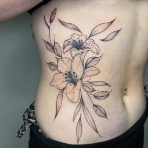 Floral Linework Tattoo